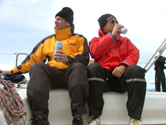 Werner und Wolfgang beim Radler trinken