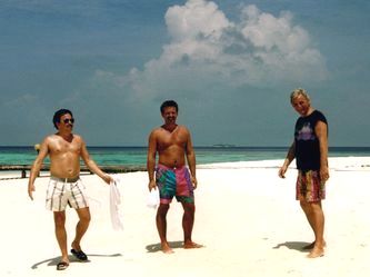 Günther, Willi und Hubert am weissen Strand Günther, Willi und Hubert am weissen Strand